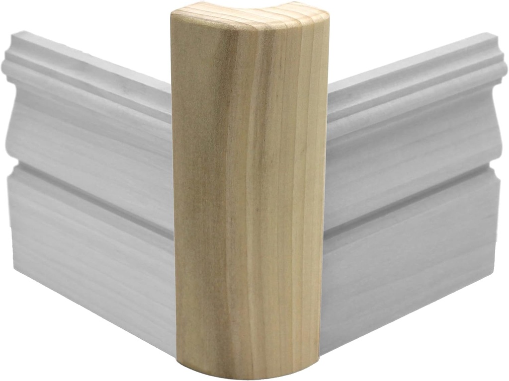3/4" x 2 1/4" x 6" Poplar (Paint Grade) Outside Radius Corner Base Block Bullnose - Fits 3/4" Radius (10)