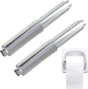 2 Pcs Toilet Paper Spring Rod, Roller Holder Stainless Steel Premium Roll Replacement Stick Bar Parts Loaded Roller Bathroom Accessories (Silver)