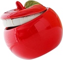 OUNONA Ceramic Apple Canister with Lid for Kitchen Storage Sealed Airtight Tea Leaf Jar and Candy Container Decorative Red Xmas Candle Cup for Home Organization and Desktop Display
