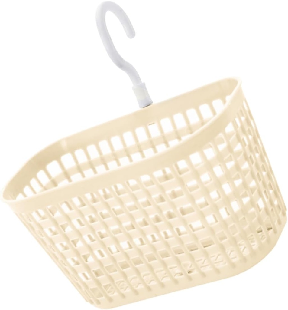 STOBAZA 10pcs Wall Hanging Baskets for Kitchen and Bathroom Storage Beige Plastic Organizers Hooks Multi-Purpose Vegetable and Ginger Baskets Easy to Install