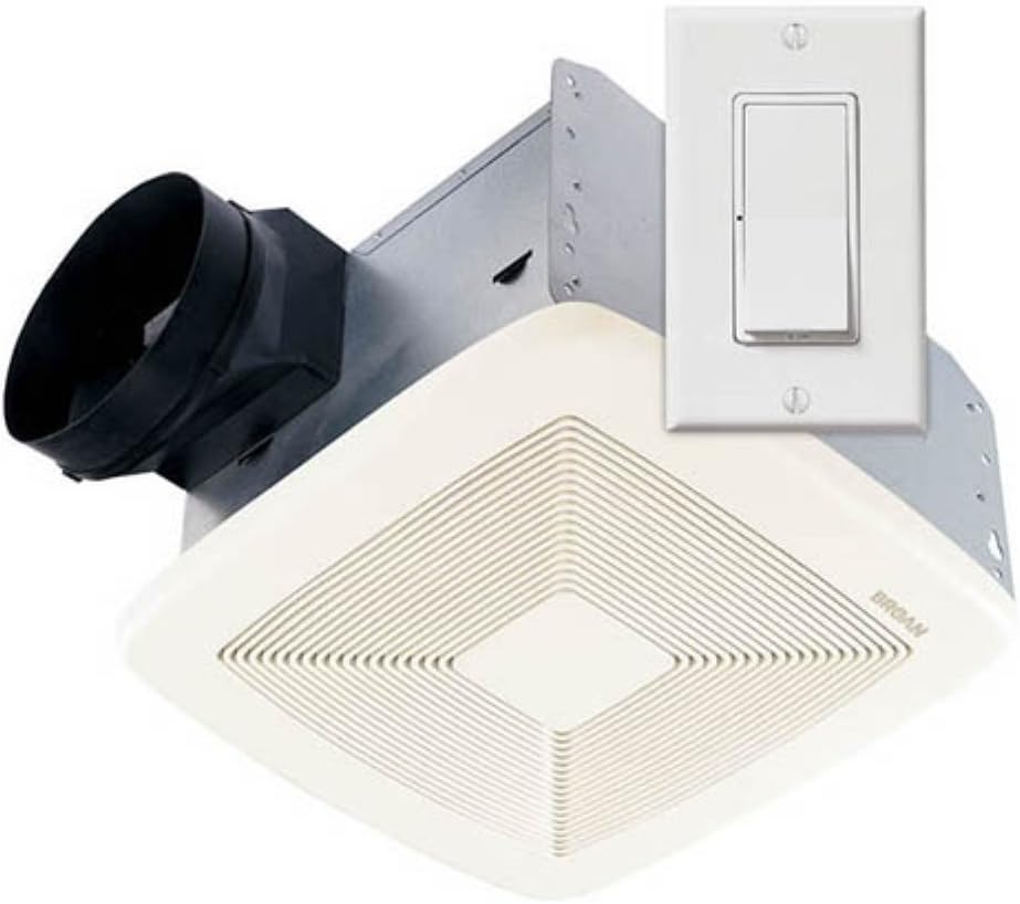 Broan SSQTXE080 Smart Sense Fan with Control, White Grille