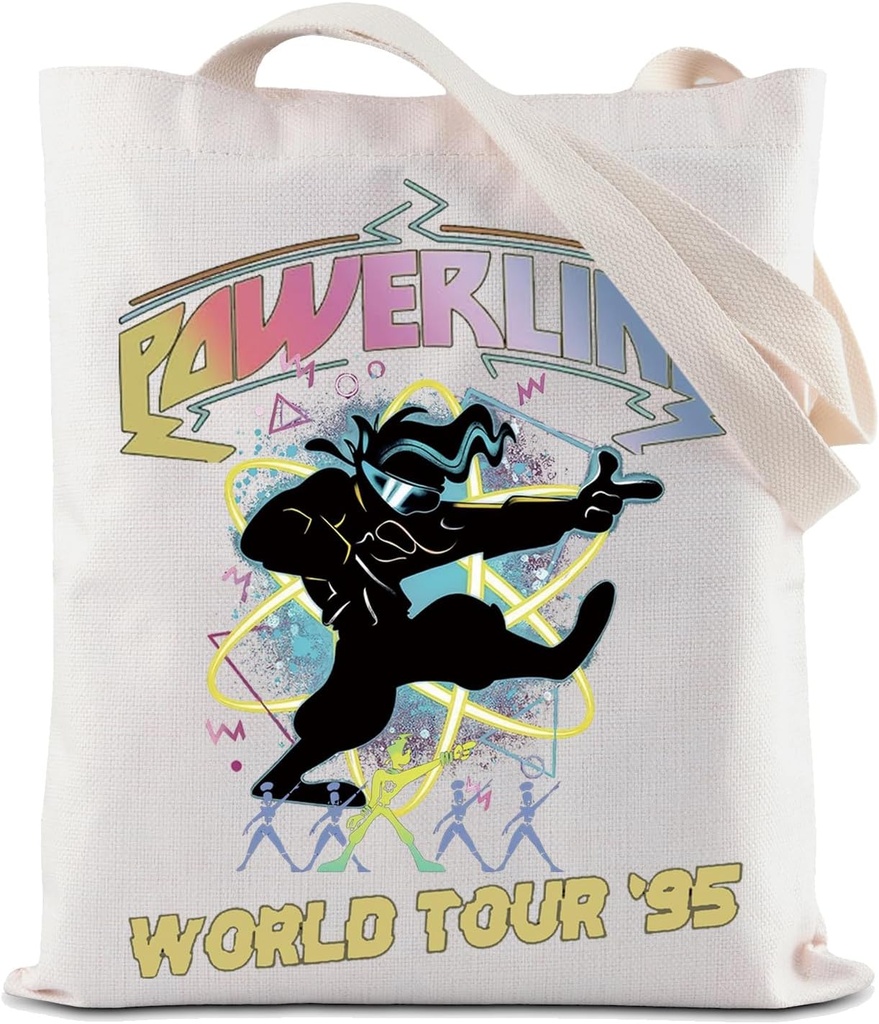 ZJXHPO Powerline Inspired Tote Bag Cartoon Movie Inspired Reusable Grocery Shopping Bag Powerline Stand Out Shoulder Bag (Powerline Tote), Medium