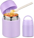 10oz Soup Thermo for Hot Food Kids Insulated Food Jar with Spoon Wide Mouth Stainless Steel Lunch Container Leak Proof Vacuum Food Box for School Travel Picnic Purple