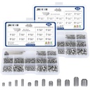 1000pcs Metric + SAE Set Screw Assortment Kit, Internal Hex Drive Cup-Point Allen Screws Set 304 Stainless Steel Grub Screw (M3-M8, 1/8""-40 to 5/16""-18)