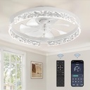 ZMISHIBO Ceiling Fans with Lights and Remote, 18 Inch Flush Mount Fan Light, 6 Speeds, 3CCT, Dimmable, Low Profile Ceiling Fan, Modern Ceiling Fan with Light for Bedroom and Living Room, White