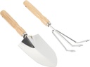 Yardwe 1set Garden Tools Hand Trowel Rake for Bonsai Gardening Lightweight for Soil Loosening and Planting