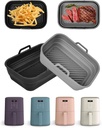 Air Fryer Silicone Liners Collapsible 2-Pack for bella 4Qt(3.3lb) Slim Air Fryer, Reusable Airfryer Silicone Pot Baking Basket Insert Accessories, Non Stick, Easy Cleaning, Gray+Black