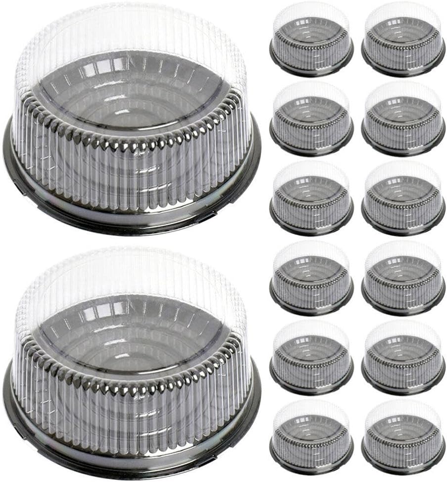 20pcs Round Cake Carrier Containers with Clear Dome Lids, 6 Inch Size, Transparent, Durable Plastic, Perfect for Storing, Transporting, and Displaying Cakes and Treats