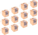 Garneck 12pcs Boxes Cake Box Bakery Transparent Packaging Decorative present Boxes Cake Packing Cake Holder Pastries Cake Case Cookie Candy Case Brown Paper