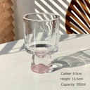 Stemmed Glass with Mountain in Base - Elegant Footed Drinking Cup for Women, Creative Aesthetic Glasses for Juice, Coffee, Dessert, Ice Cream & Wine