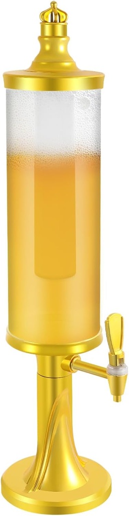 3L Capacity Beer Tower Beverage Dispenser - Ideal for Margaritas, Mimosas & More | Features Tap, LED Colorful Lights & Freeze Ice Tube to Keep Drinks Cold