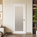 24 x 80 in Primed Frosted Glass 1-Lite Solid Wood Slab Door Without Frame and Hardware Kit