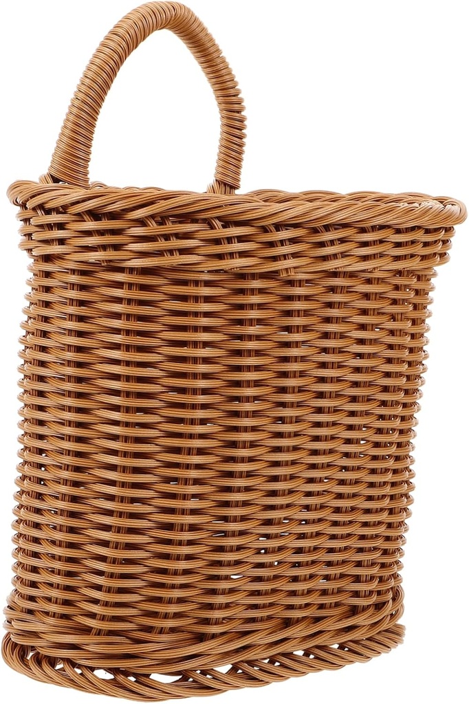 VICASKY Woven Wall Hanging Basket for Storage Lightweight Decorative Oval Iron Frame Organizer Multi Purpose Kitchen and Home Storage for Herbs Flowers and Sundries Rustic Style Wall Decor