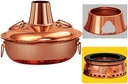 Copper hot Pot， Electric and Charcoal Heating Chinese Beijing Copper Hot Pot Full Copper Thickened Mongolian Mutton Hot Pot Split Design Easy to Clean Suitable for Family,32cm
