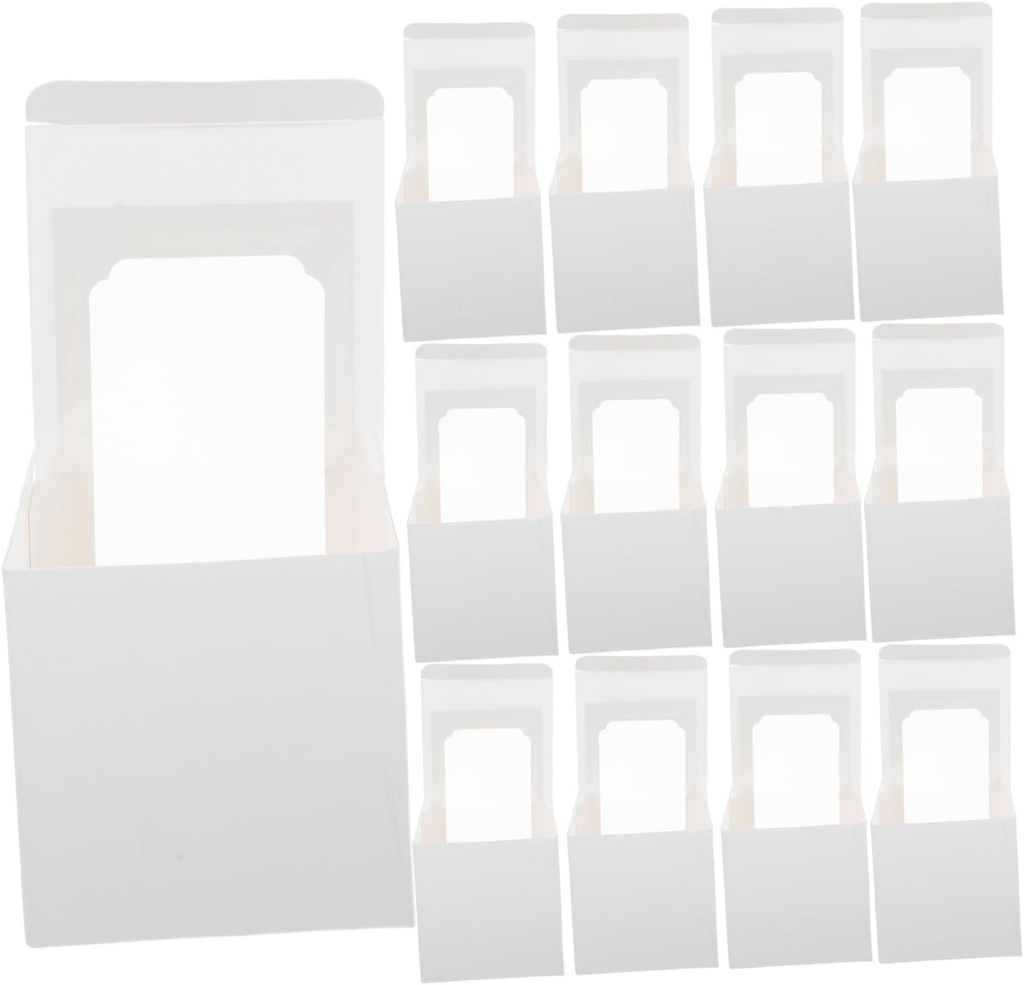 Cabilock 20pcs Cupcake Boxes Window and Inserts for Individual Pastry Cookie Muffin and Dessert Packaging Elegant Paper Holders for Parties and Bakery Favors