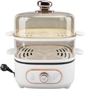 Electric Steam Pot 2 Tier Stackable 10.5L Large Capacity Electric Hot Pot with Steaming Plate 1200W Multipurpose Cooker for Soup Noodles Vegetables Seafood and More