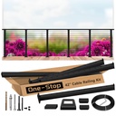 16ft-20ft Complete Set 42" Deck Cable Railing System with Handrail Adjustable, T304 Stainless Steel Black Level Drilled Cable Railing Posts Kit with 1/8" Cable Railing Hardware for Outdoors