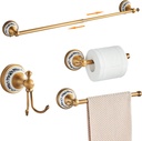Antique Bronze Bathroom Hardware Set,Adjustable Towel Rack, Toilet Roll Paper Holder,Hand Towel Holder,Hook, Bathroom Accessories Set Wall Mounted