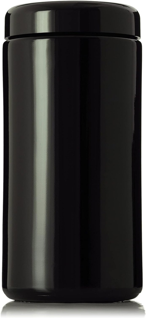 Black Ultraviolet Glass Jar with Lid | 1 Liter 33.8 oz Airtight Smell Proof Container | Wide Neck Herb Storage, Ideal for Coffee, Tea, Spices, Dried Goods, Tall Glass Jar for Kitchen