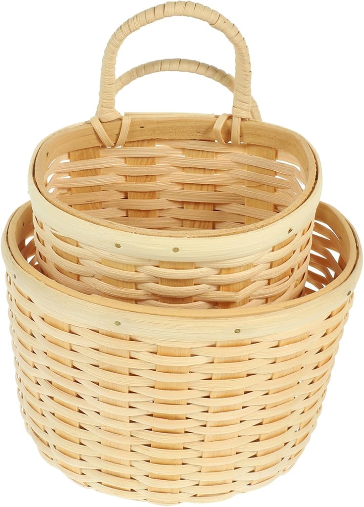 1 Set Woven Storage Baskets Wall Hanging Vegetable Baskets for Kitchen Stylish Storage to Save Counter Space for Fruits Veggies and Eggs