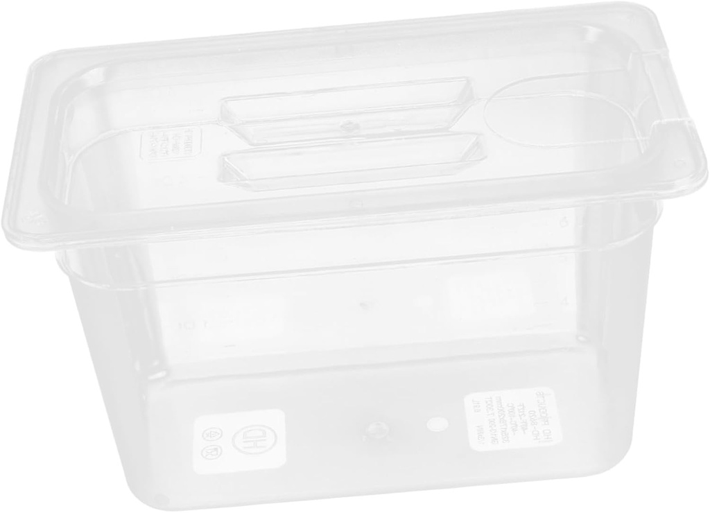 1Pc Slow Cooking Container Transparent Household Storage Case Design for Sous Vide and Slow Cooker Visibility Minimizes Heat Loss and Water Evaporation