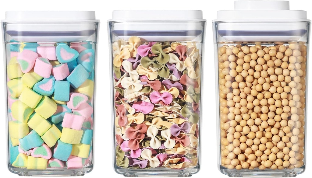 Food Airtight Containers storage with Lids 3 Pack One Button Open/POP UP/Kitchen Storage Organization for Coffee Tea Brown Sugar Cereals 950ml x 3