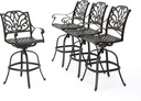 Christopher Knight Home Alfresco Outdoor Bronze Finished Cast Aluminum Barstools, 4-Pcs Set, Bronze
