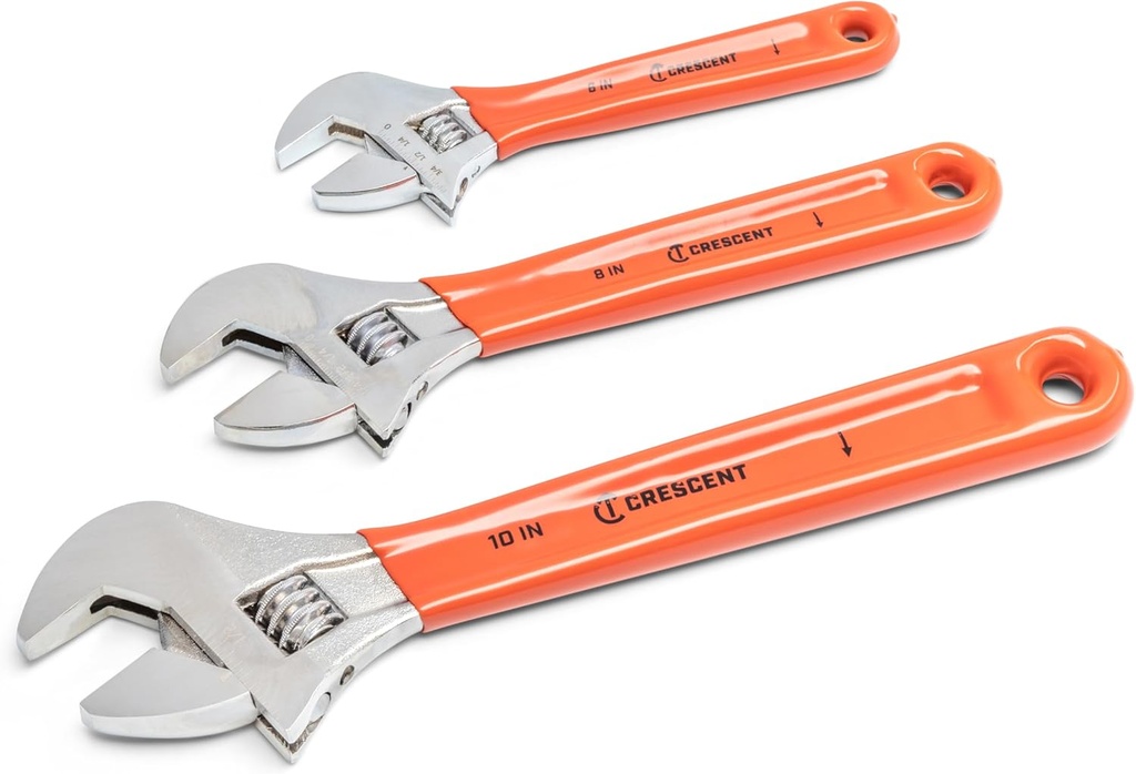 Crescent 3 Piece Adjustable Cushion Grip Wrench Set 6", 8" & 10" - AC26810CV