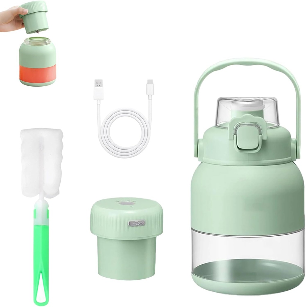 Electric Citrus Juicer 28 Oz, Multifunctional Large-Capacity Wireless Portable Electric Juicer Cup, With Straw And Two Lids, Portable Mini Blender for Personal Travel (1 Set)