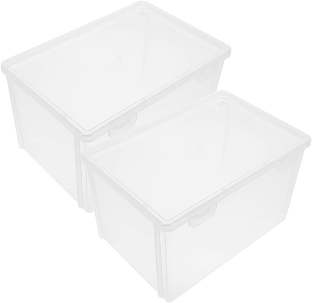 Ciieeo 2Pcs Food Storage Boxes Airtight Bread Dispenser Container Leakproof Fridge Fruit Canister for Kitchen Organization