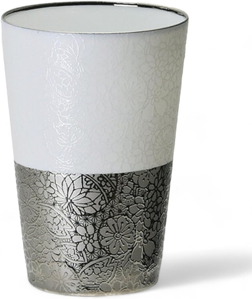 J-kitchens Ultra Thin Tumbler Platinum Temari Cup, Wooden Box, 12.5 fl oz (370 ml), Made in Japan
