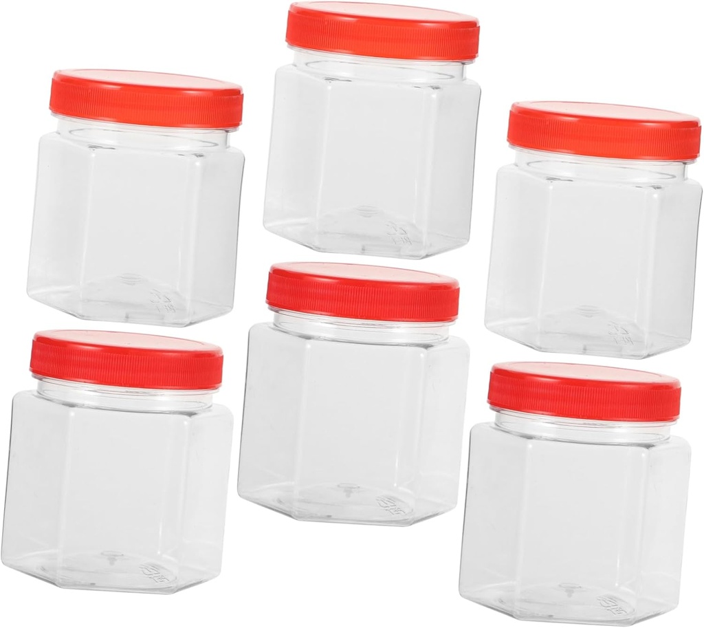 KICHOUSE 6pcs Wide Mouth Mason Jars Airtight Food Storage Containers for Sugar Flour Tea Cookies