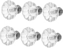 jojofuny Luxury Crystal Pull Handles 6pcs Cabinet Door Knobs Simple Single Hole for Wardrobe Shoe Cabinet