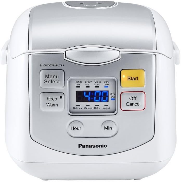 Panasonic SR-ZC075K 4-Cups (Uncooked) Rice Cooker & Multi-Cooker, White