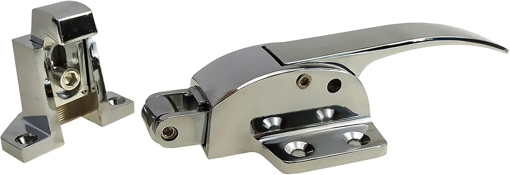 6.22 Inch Adjustable Door Cabinet Handle Trigger Action Latch Freezer Cooler Door Handle Latch Ice Box Door Lock, Spring Loaded Oven Grip,Silver