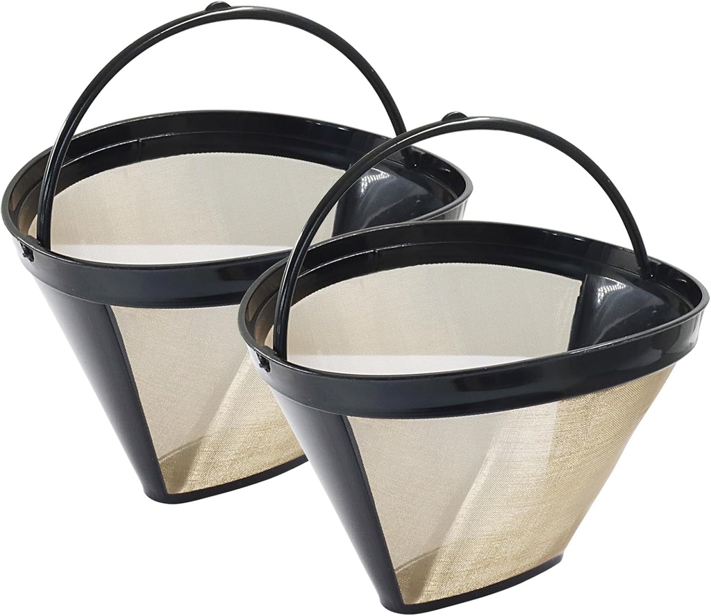 2 Pcs Reusable Coffee Filters, No.4 Cone Coffee Maker Filters Replacement