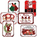 WorldBazaar Christmas Aluminum Leftover Containers 36PCS Watercolor Christmas Food Storage with Lids Disposable To Go Containers Foil Tin Pans Winter Holiday Party Supplies