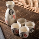 5 Pcs Ceramic Japanese Sake Set Cups Bar Crockery Traditionally Sake Wine Sets