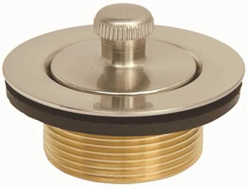PROPLUS 173103 Lift-And-Turn Bathtub Drain With Bushing, Brushed Nickel