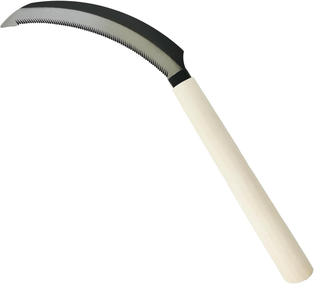 Grass Sickle Saw Tooth Hand Harvest Sickle with Wooden Handle