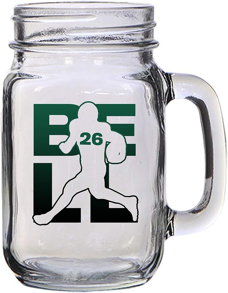 Hat Shark Football Sports Athletic Player - 16 oz Mason Jar Glass Mug for Beer Tea Wedding, Engagement Anniversary Bridal Party for Newlyweds (Bell #26)