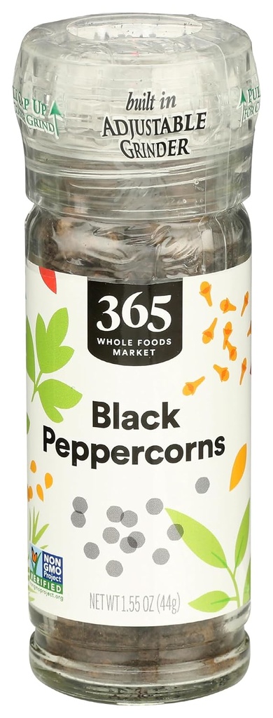 365 by Whole Foods Market, Black Peppercorn Grinder, 1.55 Ounce