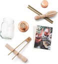 Calm Club | Cocktail Shaker Kit/Mocktail | Cocktail Mixer Set for Your Bar Cart | Outdoor & Home Bar Accessories | Includes Mixology Book, Mason Jar Shaker, Muddler, Juicer & Tongs | Alcohol Gifts
