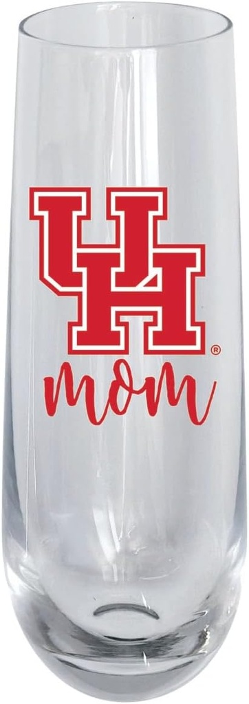 R and R Imports University of Houston 10 oz Stemless Flute mom Design Officially Licensed 4-Pack
