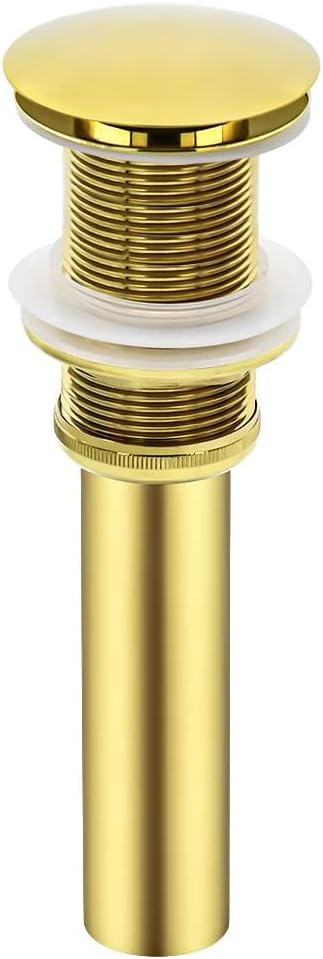 Polish Gold Vessel Sink Drain, Bathroom Sink Drain Without Overflow,Y1618W-TG