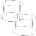 PRETYZOOM 2pcs Versatile Food Dish Rack Seafood Tray Display Rack Stainless Steel Pizza Accessory