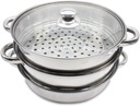 3Tier Stainless Steel Steamer Vegetable Meat Cooking Food Steam Kitchen Cookware Diameter 11.02'' Height 9.84'' of Set