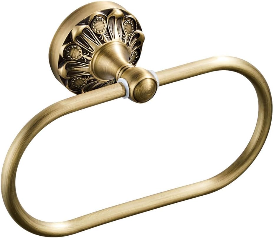 Wall Mounted Rustproof Towel Hanger Brass Hand Towel Rack Bathroom Hardware Accessories Heavy Duty Ring Towel Holder