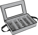 Flatware Storage Case - Durable 5 Compartment Silverware Storage Container Box with Removable Lid and Easy to Carry Handles - Large Capacity Keeps Your Cutlery Organized & Protected - Gray