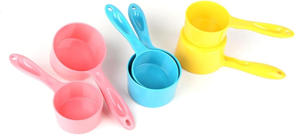 Luxshiny Pet Food Scoop with Long Handle Dishwasher Feeder Tool for Dogs Cats Kittens Puppies Watermelon Red Food Grade Melamine for Food Bags